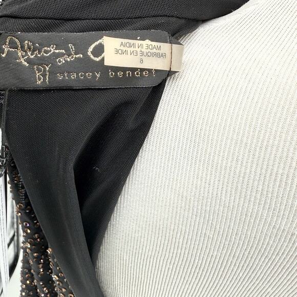 Alice and Olivia Delora Embellished Maxi Gown Black Dress Size 6 NWT - Picture 12 of 13